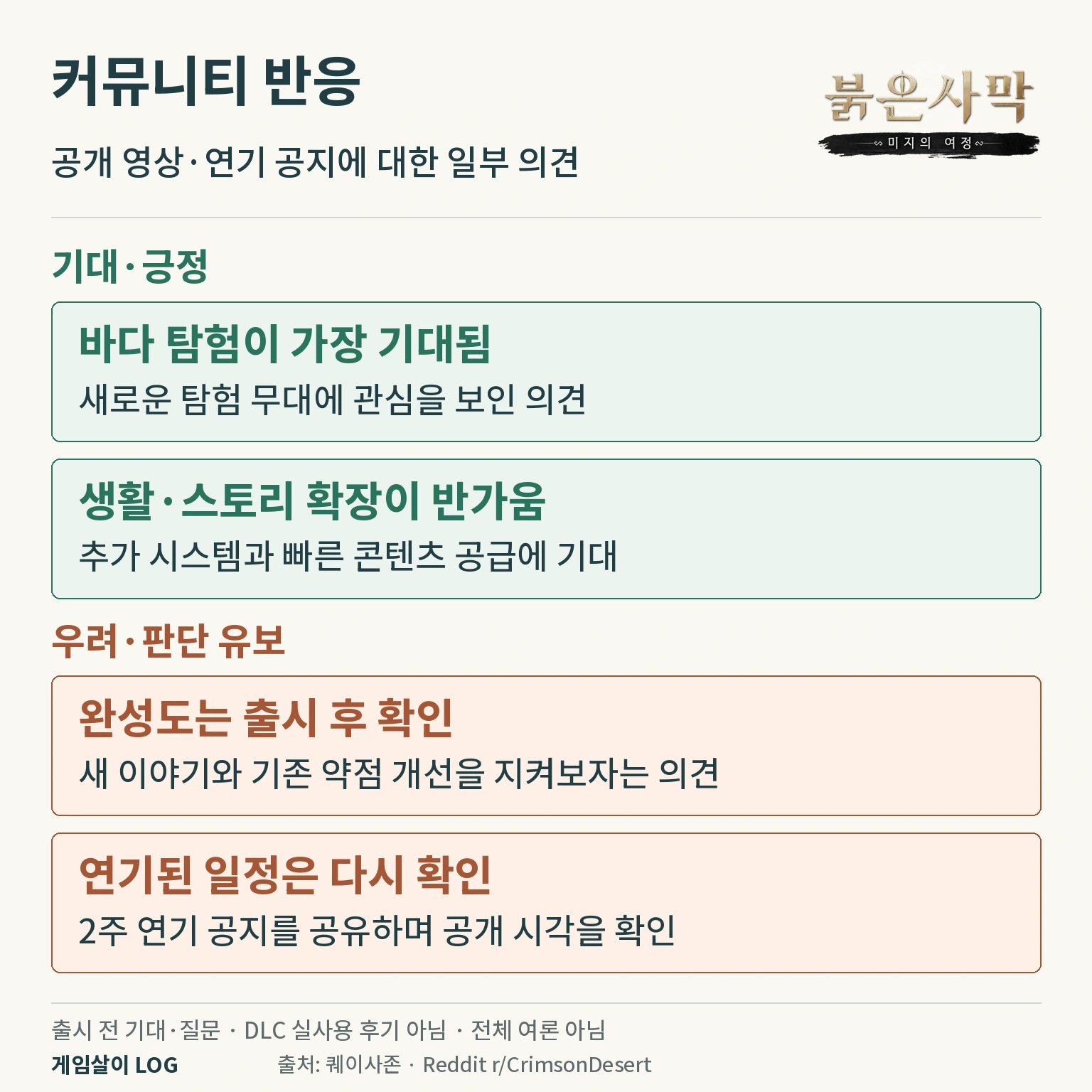 붉은사막 미지의 여정 해양 탐험 기대와 완성도 관련 출시 전 의견