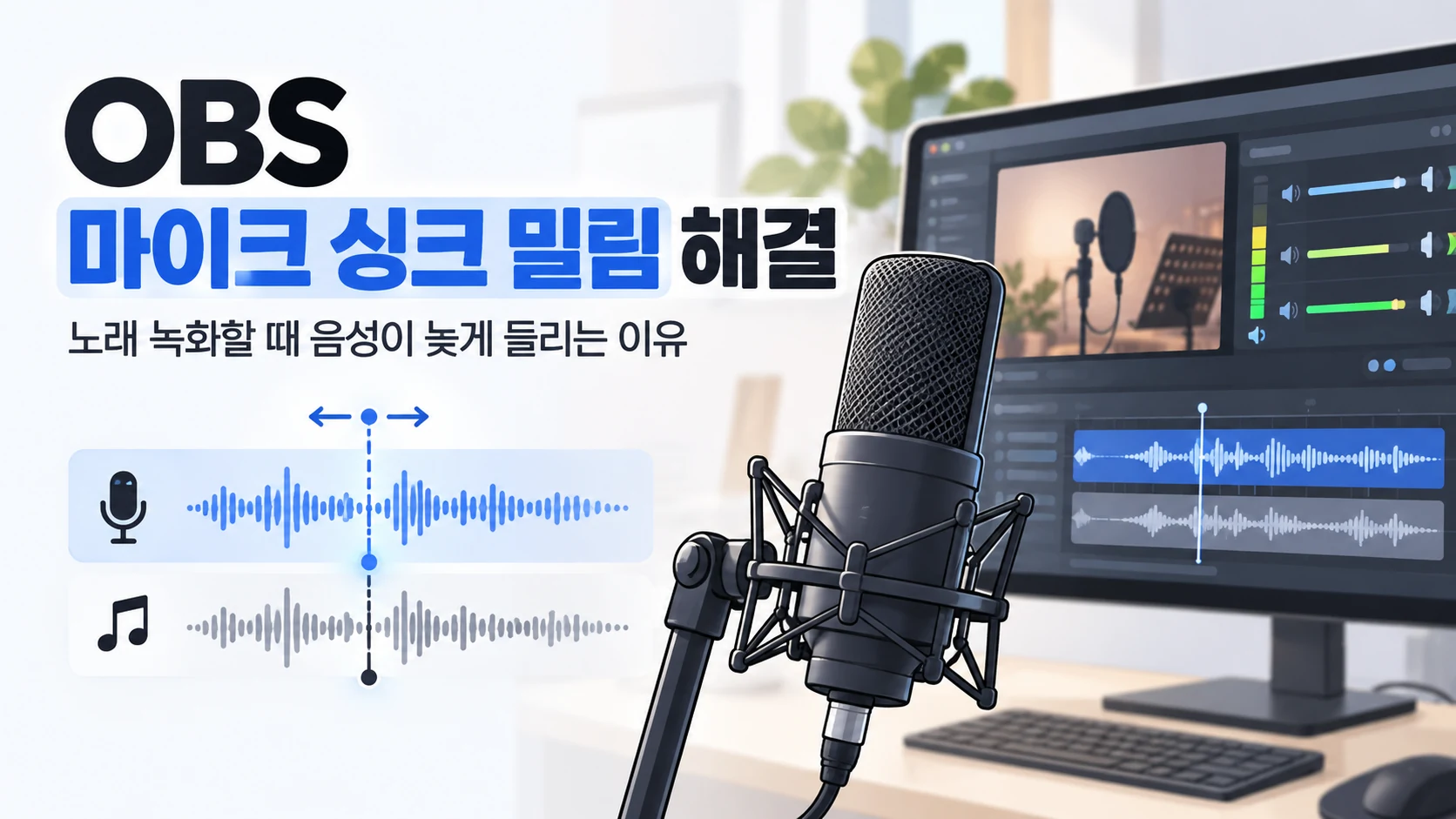 OBS 마이크 싱크 밀림 해결｜노래 녹화할 때 음성이 늦게 들리는 이유