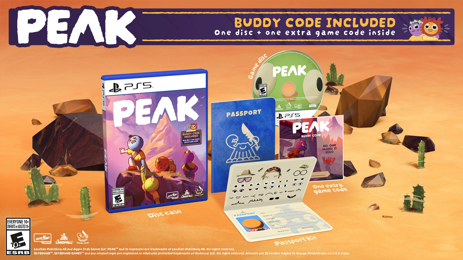 PEAK PS5 실물 패키지와 Buddy Code 구성 안내
