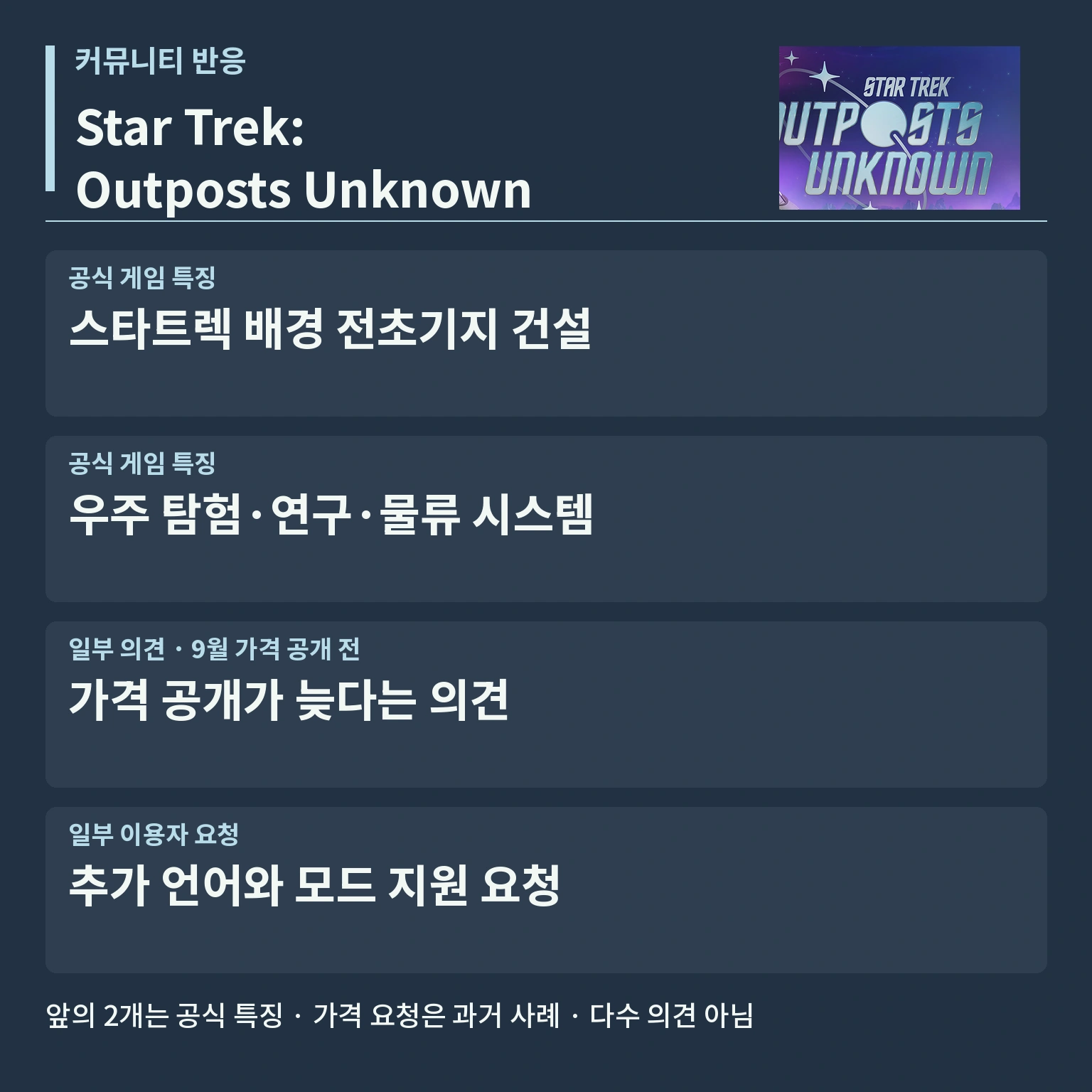 Star Trek: Outposts Unknown 커뮤니티 반응 카드